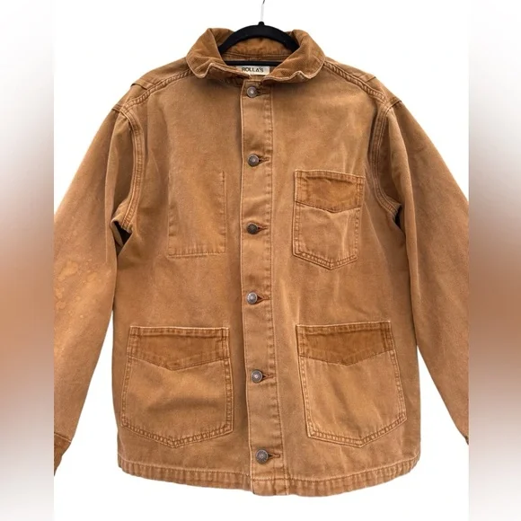Rolla's Women's Denim Corduroy Barn Jacket in Washed Cocoa Size Medium (10) - Picture 5 of 11